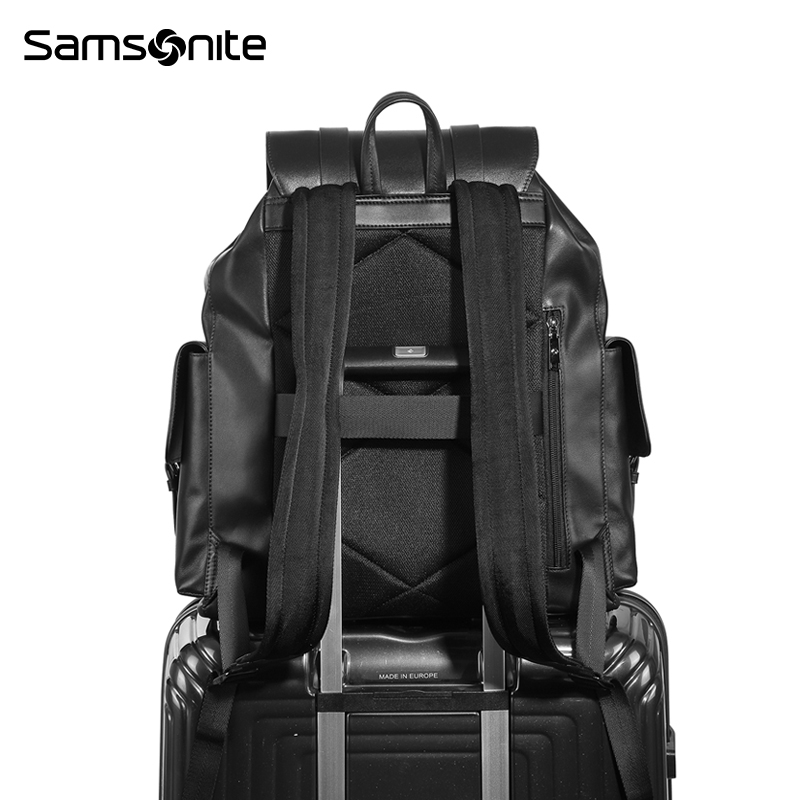 Samsonite/新秀丽双肩包男女时尚质奢高级感潮流休闲电脑背包 NP0 - 图3