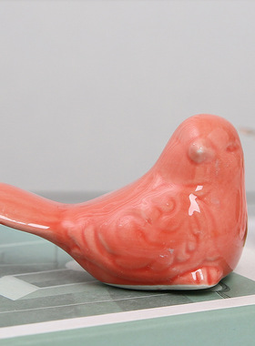 可爱小鸟摆件仿真饰品现代简约