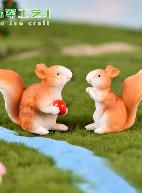 苔藓植物花盆装饰可爱萌系小松鼠