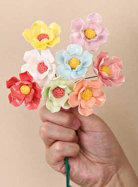 陶瓷铁杆花高温手工仿真永生花