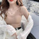 Broken shirt Wrapped chest suspender vest female wearing sexy lace v tie tie chest cushion tube top Korean bra vesting