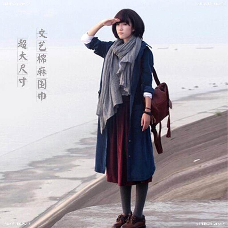 两用长女士韦百搭棉麻潮流款丝巾 米若菲围巾/丝巾/披肩