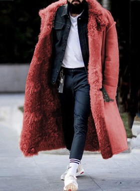 Men's winter faux fur padded jacket冬季仿皮毛加厚外套男