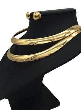 欧美简约双层金属项圈朋克百搭颈圈项链女women choker necklace