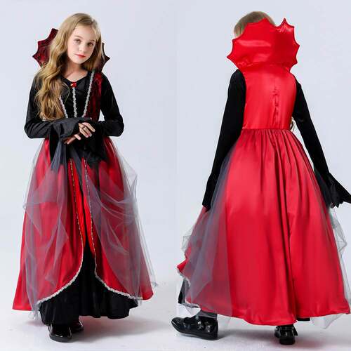 Halloween children's costume girl princess dress vampire - 图3