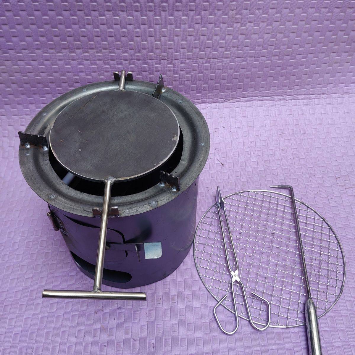 烧饼炉子翻转柴火家用烧饼炉子钢板小型围炉煮茶可移动烧饼炉,淘宝优惠券,粉丝福利购,淘宝优惠卷