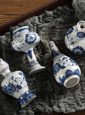 景德镇青花瓷陶瓷小花瓶摆件