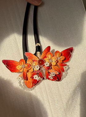 手工绒花发簪花汉服配饰新中式发簪古风头饰桂花簪子发饰