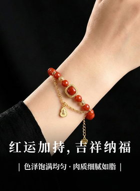 手链女款2025新款手串天然水晶南红925银女生轻奢小众精致高级感