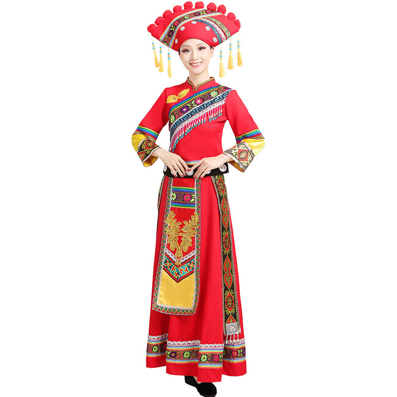 新款广西壮族三月三回娘家56个舞蹈 纳澜彩民族服装/舞台装