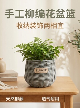 两件包邮鲜花包装草编提篮鲜花盆提绿萝藤编花篮多肉简约园艺蛋形