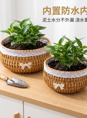 厂家节日礼品草编提篮花篮