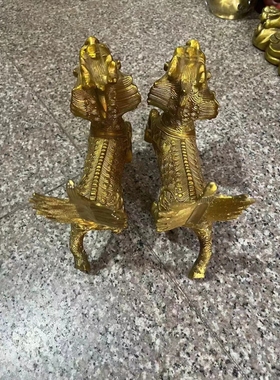 中号铜麒麟摆件站立镇宅招财书房玄关门头阳台子嗣火麒麟中式礼品