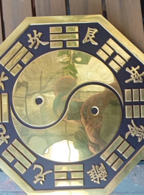 黄铜八卦镜挂件凸镜门口化太极阴阳鱼入户玄关阳台门对门天斩路冲