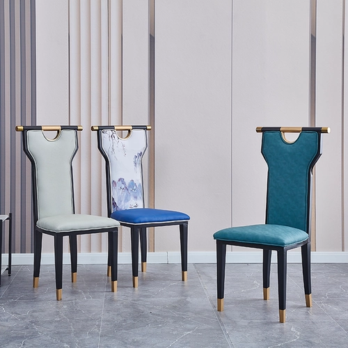Ресторан легкий роскошный обеденный стул Современный простые банкетные дома коробка железной арт High Back Новый китайский отель стул