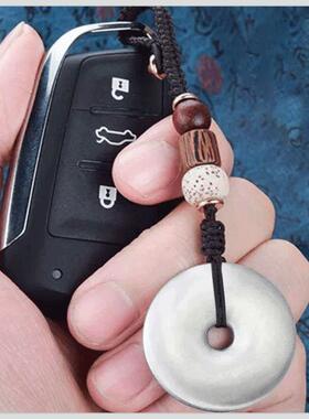 白银颂足银实心一体成型平安扣