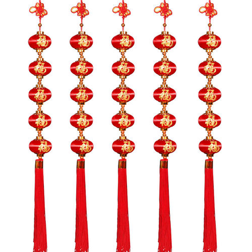 小灯笼挂件新年元旦装饰品连串结婚春节场景布置小红年会室内挂饰 - 图3