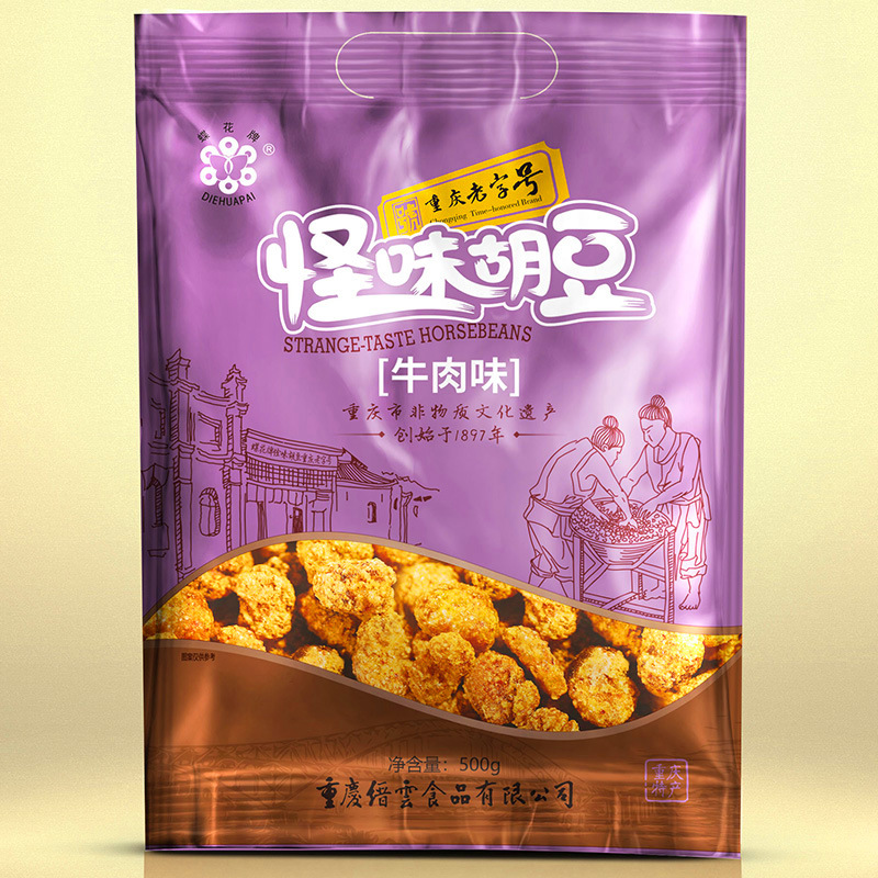 重庆特产500g蝶花牌怪味胡豆六口味小零食办公室休闲独立小包装