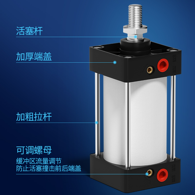 SC标准气缸亚德客型小型气动大推力大全40/50/63/80*25X100X150 - 图1