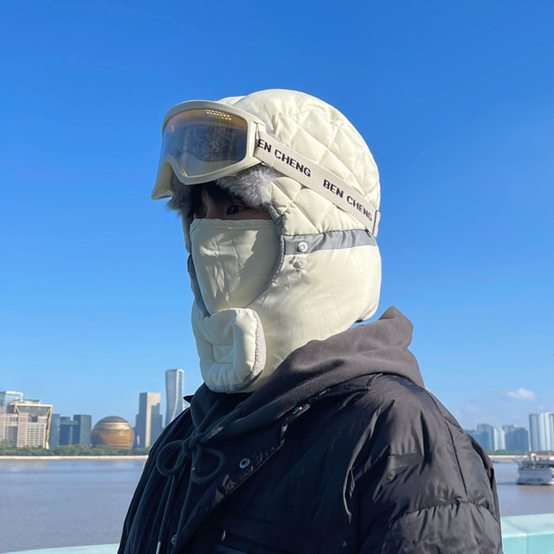 帽子男士冬季骑行帽户外护耳防风雷锋帽保暖面罩防寒加绒加厚棉帽