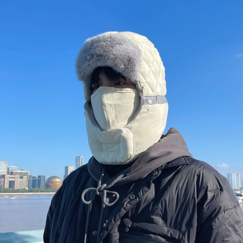 帽子男士冬季骑行帽户外护耳防风雷锋帽保暖面罩防寒加绒加厚棉帽