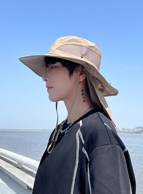 户外防晒帽男款夏季钓鱼登山帽