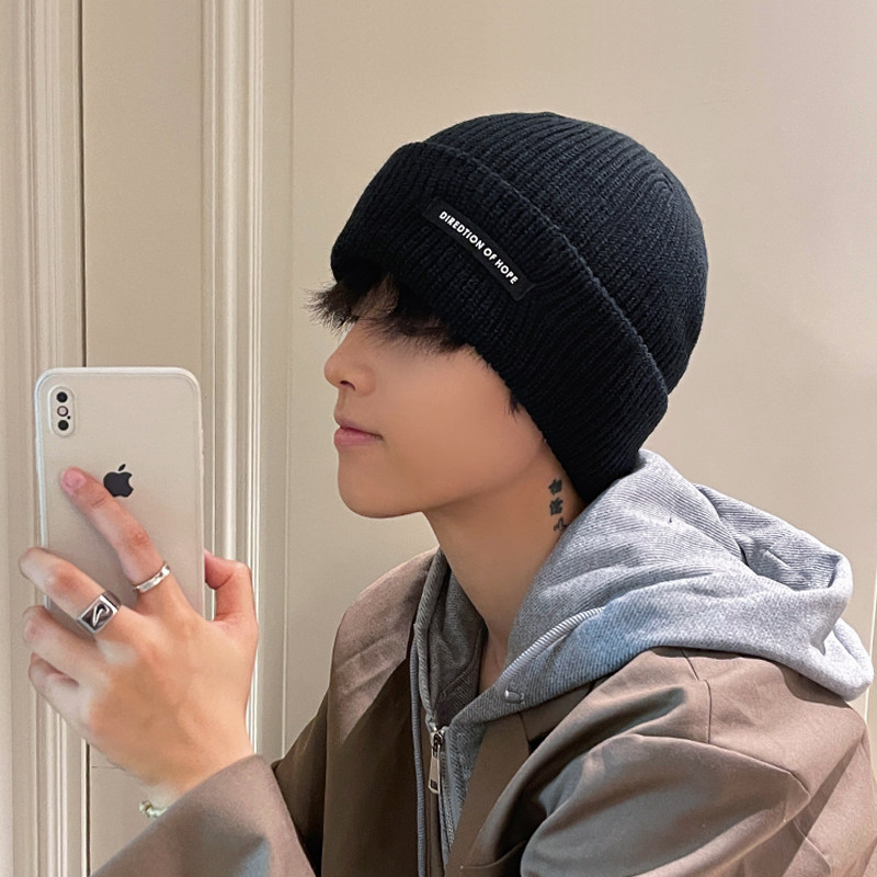 毛线帽男士冬季冷帽潮牌日系冬天保暖棉帽男生秋冬帽子男款针织帽