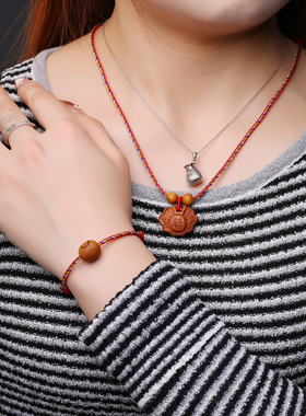 真安顺男女通用天然桃木民族风