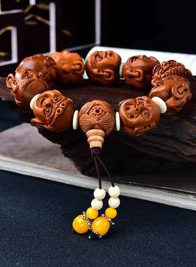 真安顺男女佛珠手串桃木复古