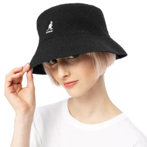 KANGOL袋鼠Bermuda Bucket Hat男女平顶黑色渔夫帽子盆帽K3050ST