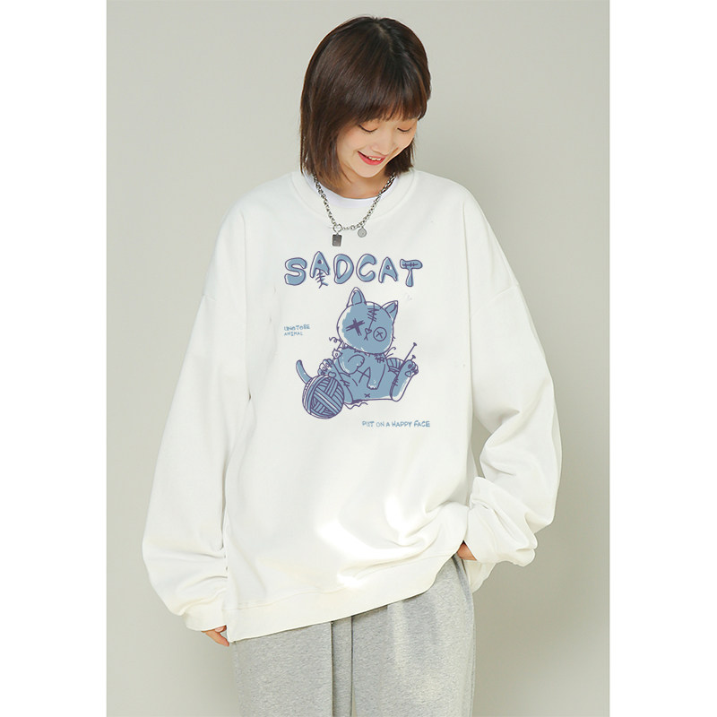 男女ins潮牌潮流圆领大码宽松卫衣 秘印卫衣