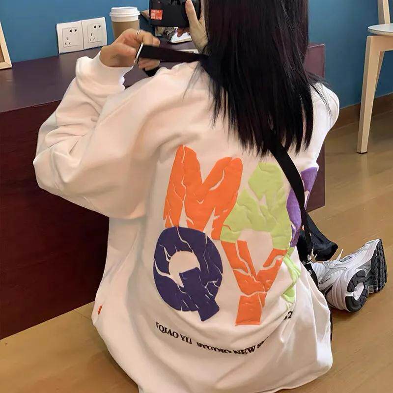 韩版连帽春秋美式vintage男女卫衣 秘印卫衣/绒衫