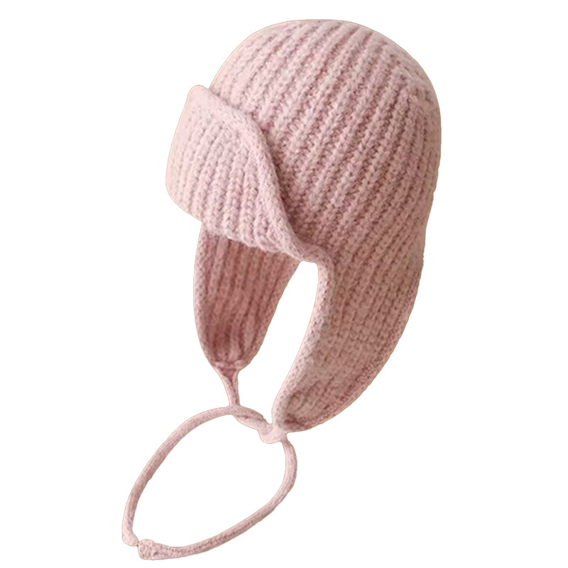 粉色针织帽子女2025冬季新款加厚保暖大头围防寒护耳帽飞行员帽潮,淘宝优惠券,粉丝福利购,淘宝优惠卷