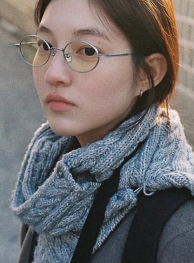 日系甜美针织麻花保暖脖套围巾