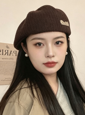 女款秋冬百搭高颅顶显脸小贝雷帽