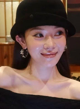 张婧仪同款羊毛渔夫帽女秋冬显脸