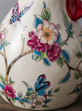 美式陶瓷鸡招财风水摆件高档创意家居客厅玄关复古装饰品结婚礼物