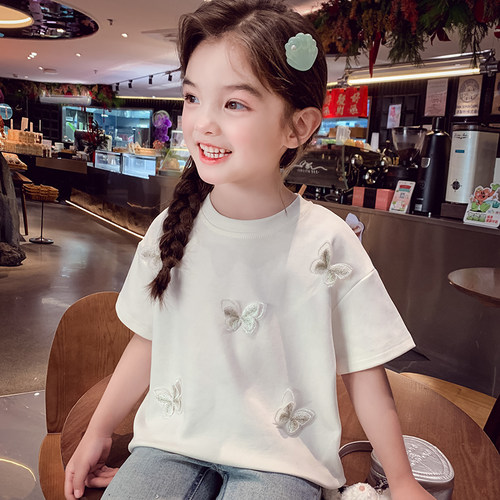 女童短袖T恤夏装2026新款洋气儿童网红休闲上衣小女孩百搭打底衫 - 图2