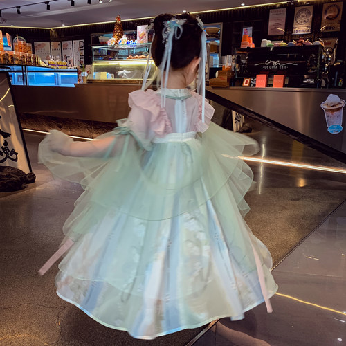 女童汉服公主裙夏季2026新款儿童国风雪纺连衣裙女孩超仙刺绣襦裙 - 图3