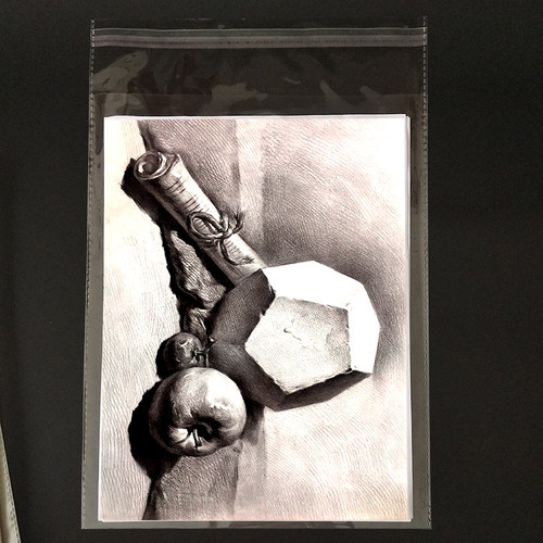 OPP自粘袋2K防尘素描纸袋子A4开8k透明16K塑料套A3绘画纸A2包装袋 - 图0