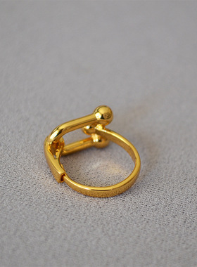 欧美ins冷淡风小众黄铜镀金简约