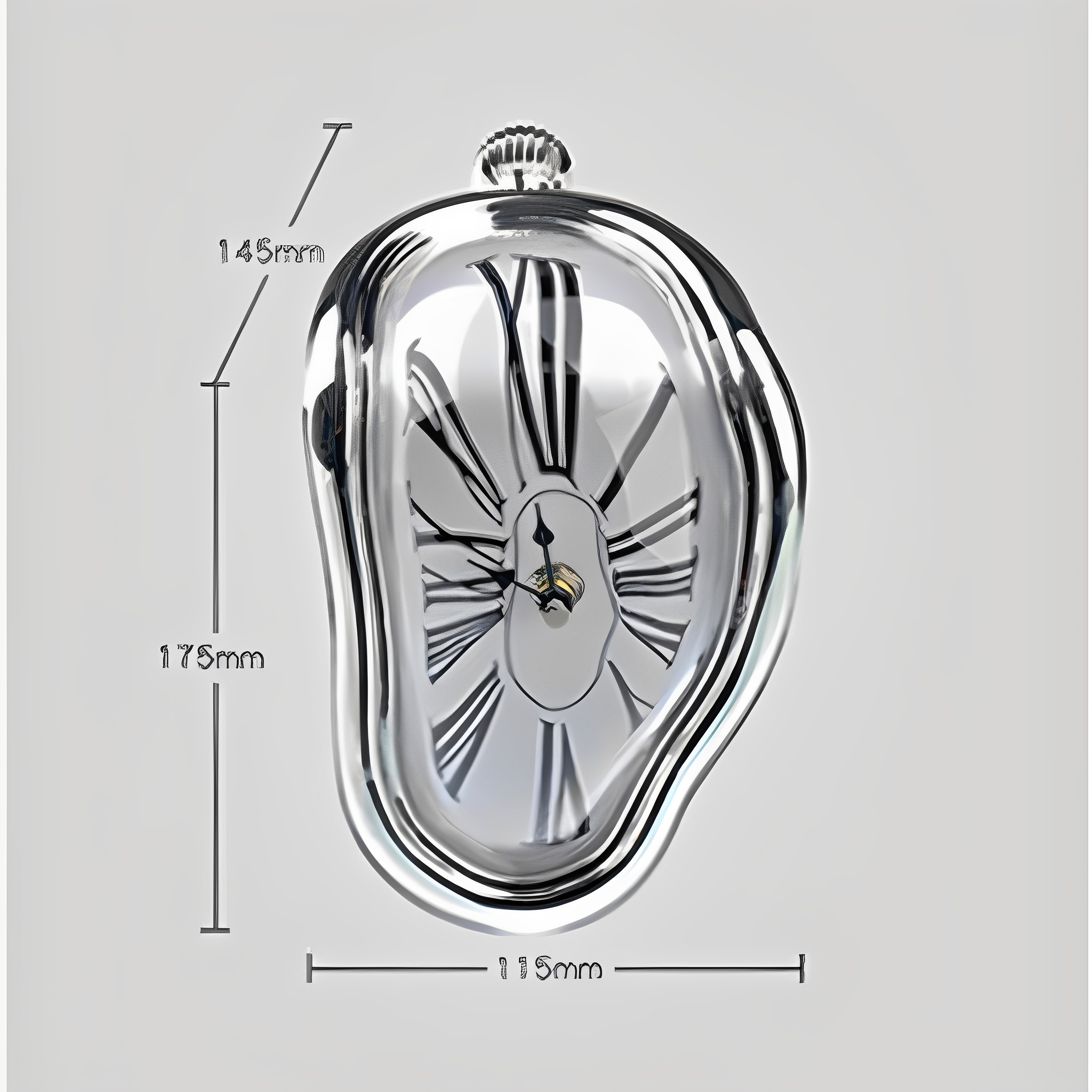 创意融化扭曲钟表桌面静音挂钟装饰道具复古电子时钟家用客厅时钟 - 图1