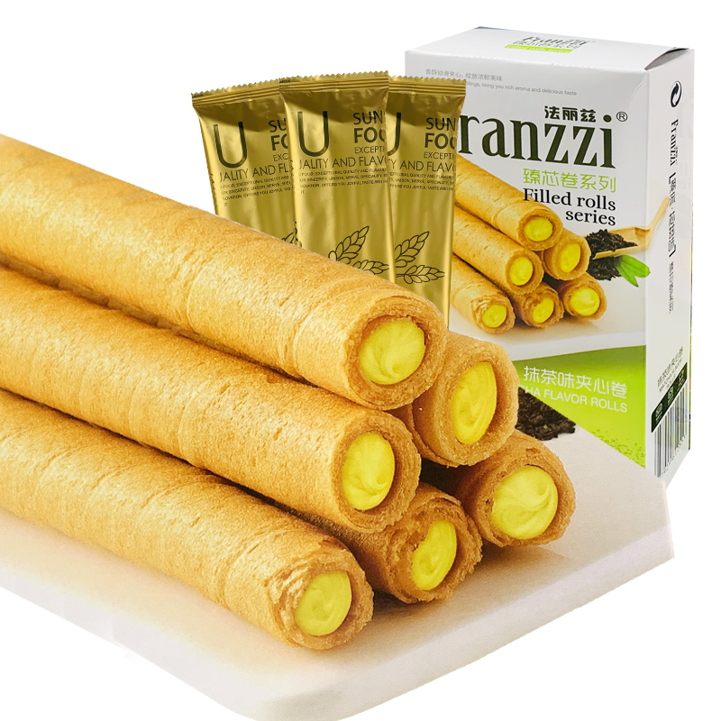 Franzzi法丽兹夹心卷蛋卷抹茶曲奇饼干解馋小零食吃充饥休闲食品