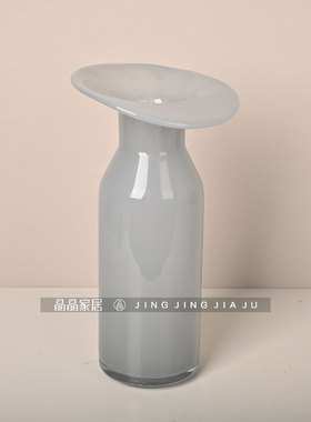 北欧简约灰色水培仿真花干花器餐桌书桌台面装饰小花瓶样板间摆件