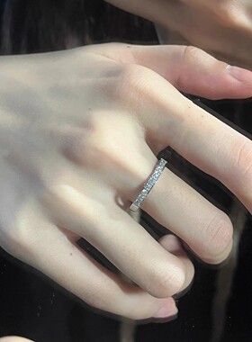 日韩简约钛钢不掉色镶钻女戒