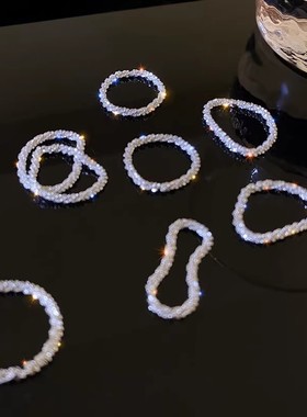 韩版不掉色小众设计光面戒指