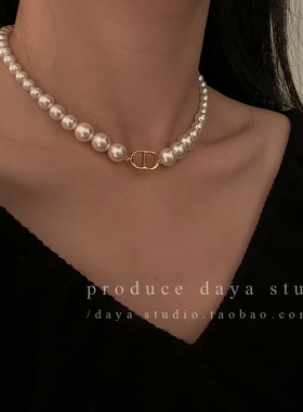 珍珠项链女轻奢小众颈链高级设计感爆款2023年新款锁骨装饰choker