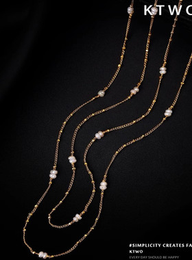 18k金天然小米粒珍珠项链女