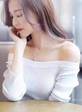 PT950铂金项链 18K白金锁骨链 简约珠宝首饰灵动爱心形钻石项链女