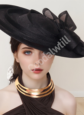 模特走秀夸张头饰舞台表演宴会大礼帽蝴蝶结女士帽饰fascinator